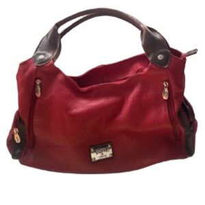 Valentina Red Leather Shoulder Bag